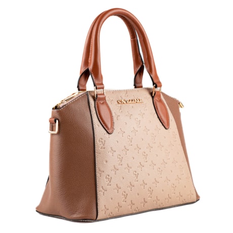 Bolsa de Couro Cavezzale Floter Monograma Nude/Canyon 103754