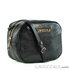 Bolsa Mini Bag de Couro Cavezzale Snake/Floter Preto 103106
