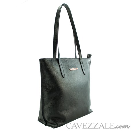 Bolsa Shopping Bag de Couro Feminina Cavezzale Preto 101571