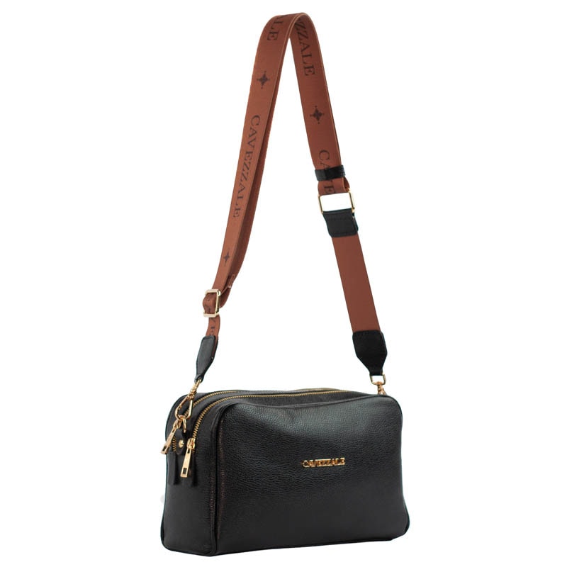 きゃろ  Pasta Tiracolo Satchel Couro Cavezzale Preto 053608