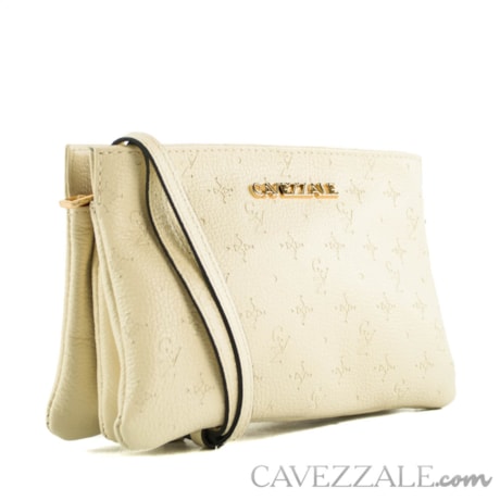 Bolsa Tiracolo de Couro Feminina Cavezzale Monograma Pannacota 102148