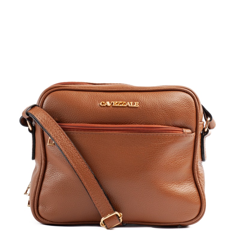 Bolsa Tiracolo Média de Couro Soft Cavezzale Caramelo 105058