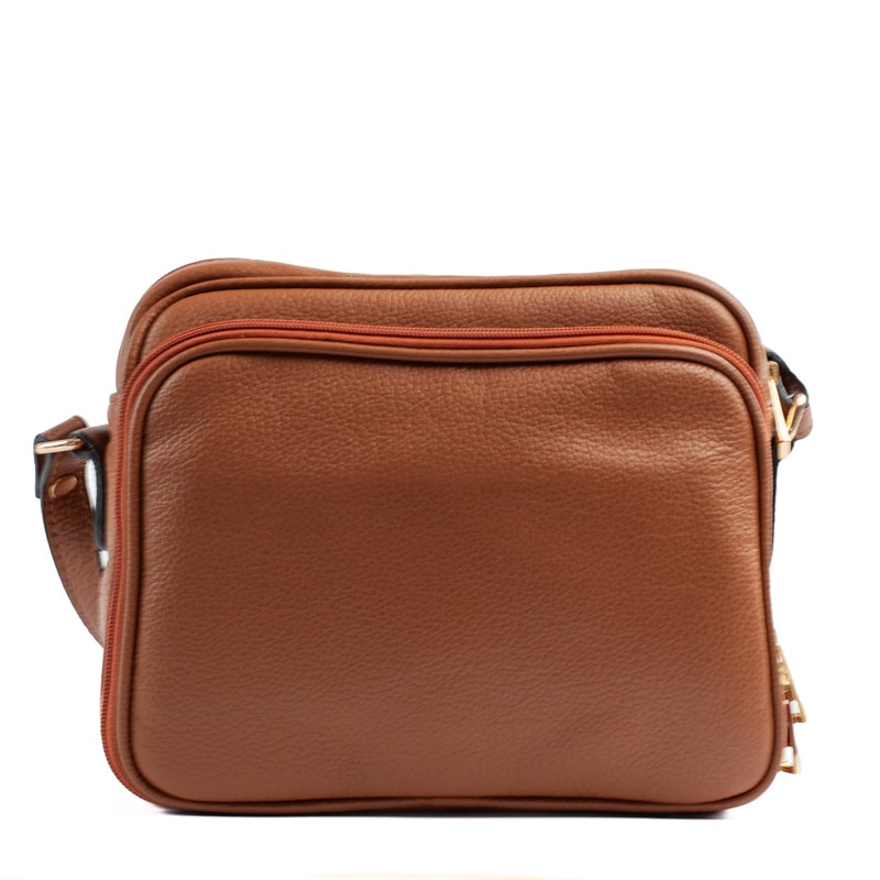 カナ Bolsa Tiracolo Média de Couro Soft Cavezzale Caramelo 105058