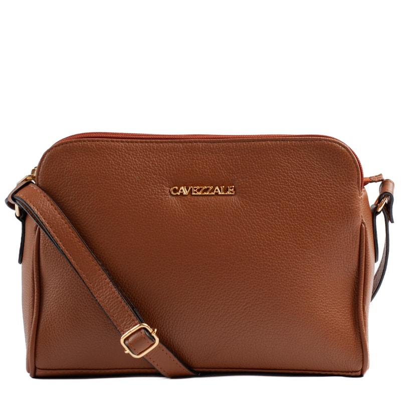 Bolsa Tiracolo Média de Couro Soft Cavezzale Caramelo 105059