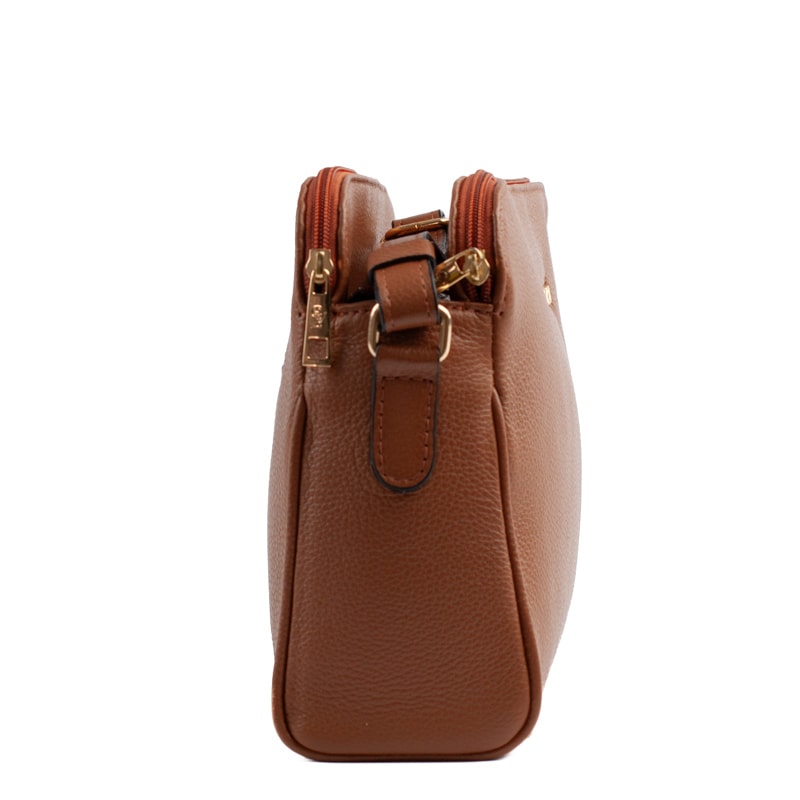 Bolsa Tiracolo Média de Couro Soft Cavezzale Caramelo 105059