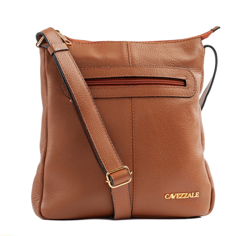 Bolsa Tiracolo Média de Couro Soft Cavezzale Caramelo 105059