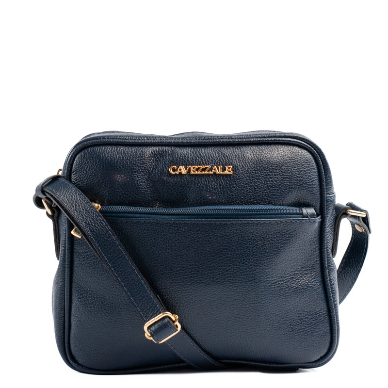Bolsa Tiracolo Média de Couro Soft Cavezzale Marinho 105058