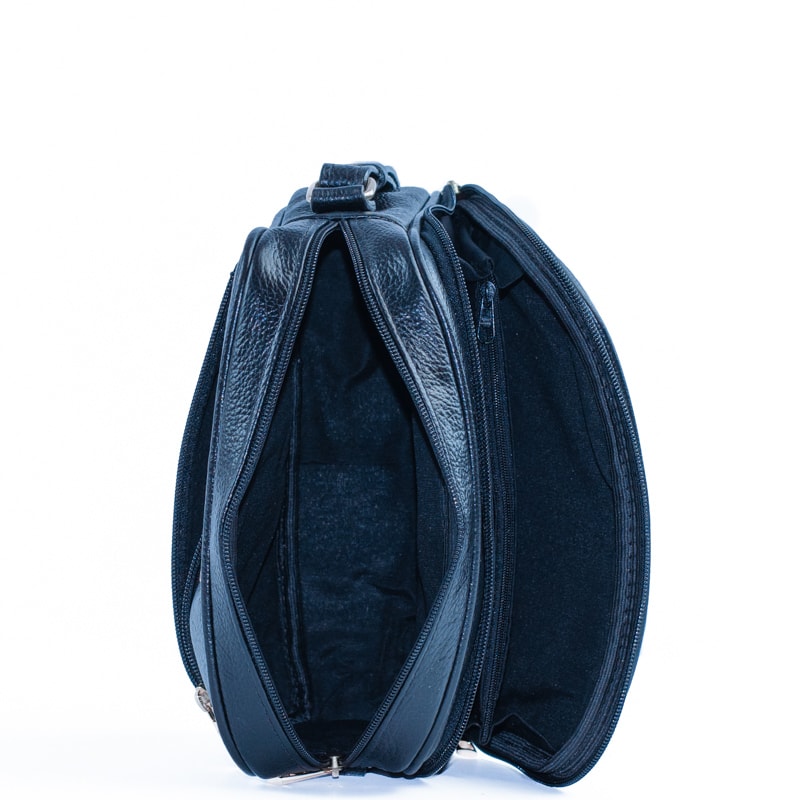 Bolsa Tiracolo Média de Couro Soft Cavezzale Marinho 105058