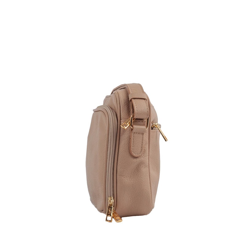 Bolsa Tiracolo Média de Couro Soft Cavezzale Nude 105058