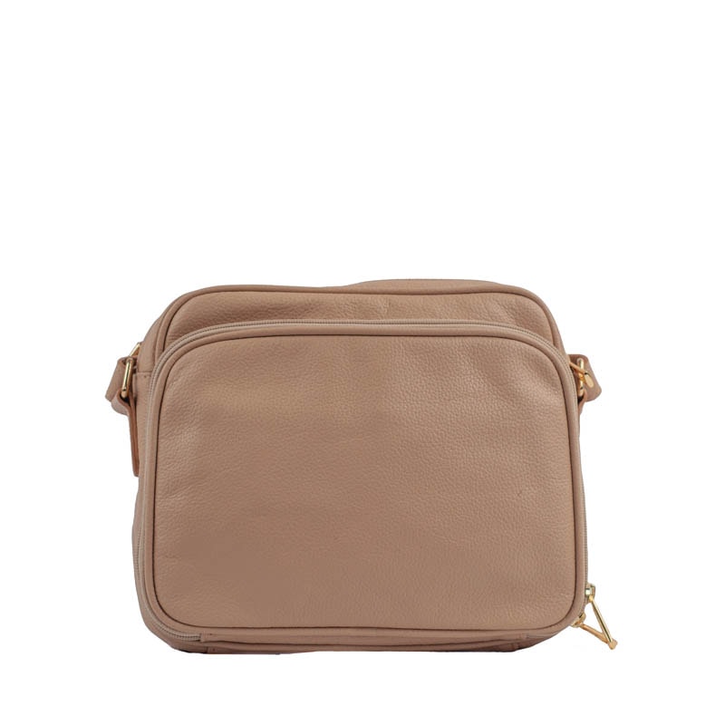 Bolsa Tiracolo Média de Couro Soft Cavezzale Nude 105058