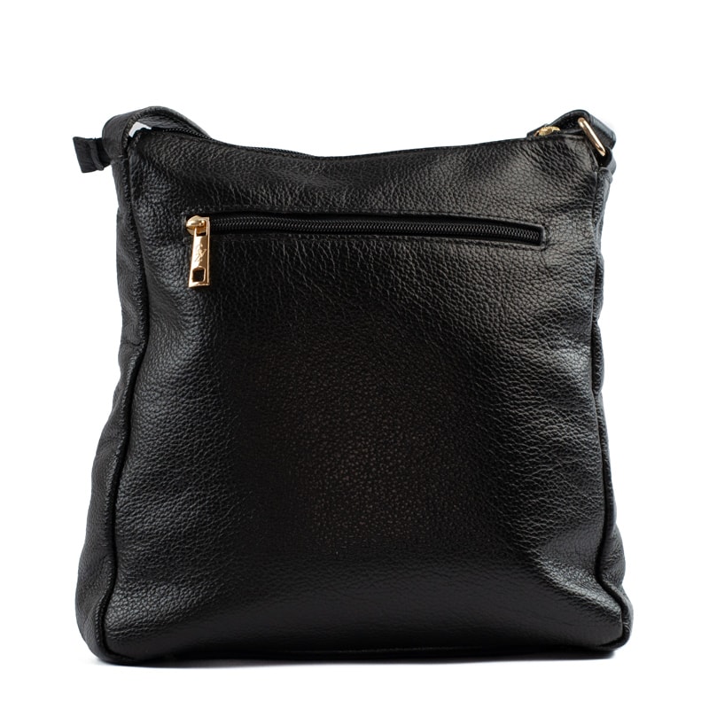 Bolsa Tiracolo Média de Couro Soft Cavezzale Preto 105060