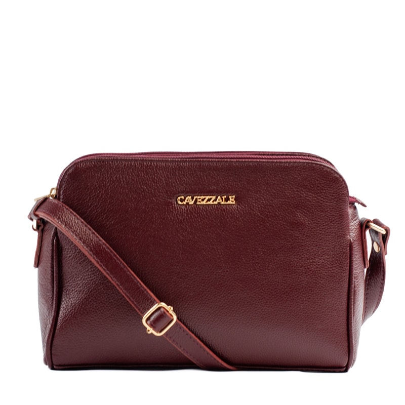 Bolsa Tiracolo Média de Couro Soft Cavezzale Vermelho 105059