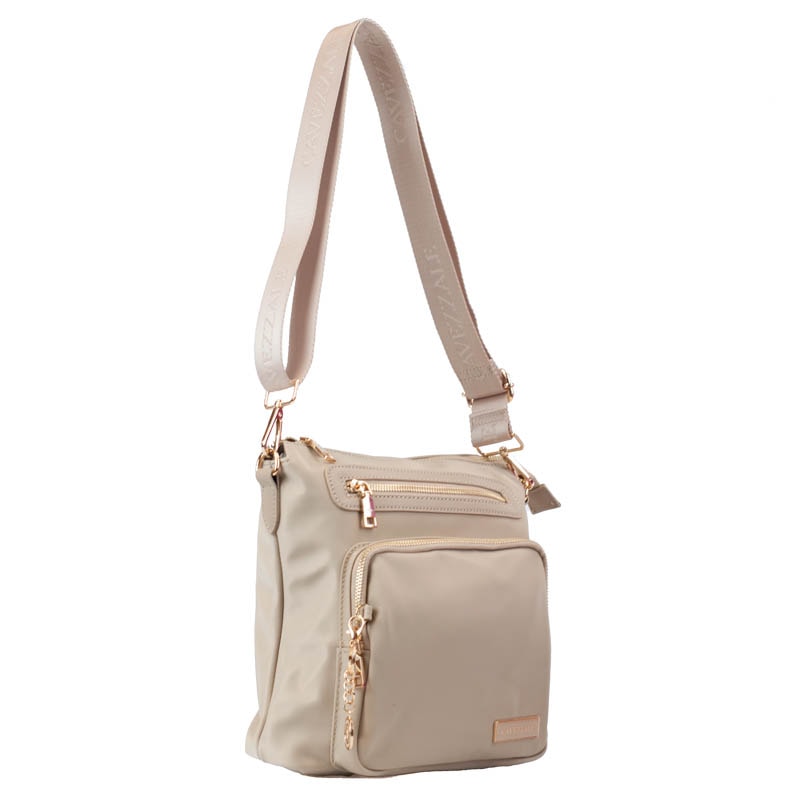 Bolsa Tiracolo Média de Nylon Cavezzale Bege 105688