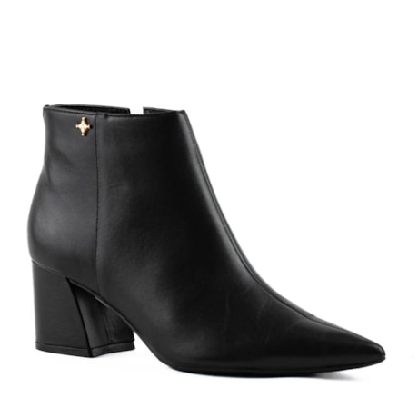 Bota Cano Curto Couro Cavezzale  Milano Preto 103850