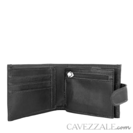 Carteira De Couro Masculina Grande Cavezzale Preto 050038