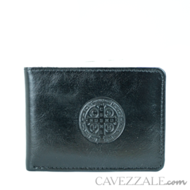 Carteira de Couro Masculina Média Medalha São Bento Preto 102382