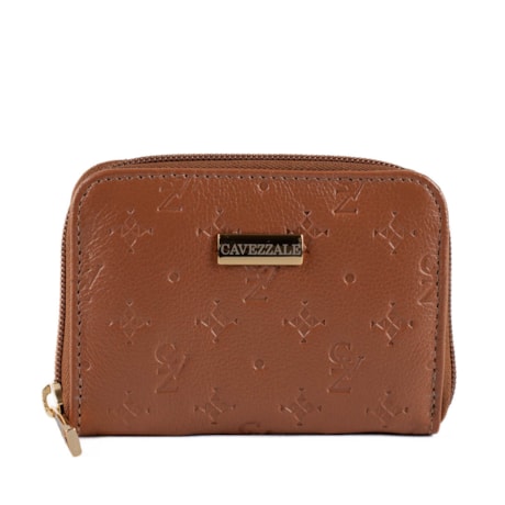 Carteira Feminina de Couro Cavezzale Monograma Camel 103945