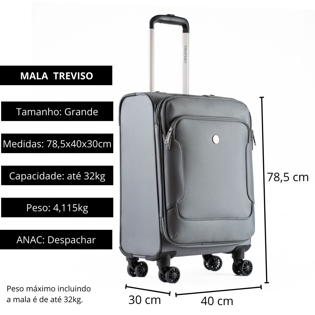 Mala de Viagem Grande Cavezzale Treviso Cinza 104662