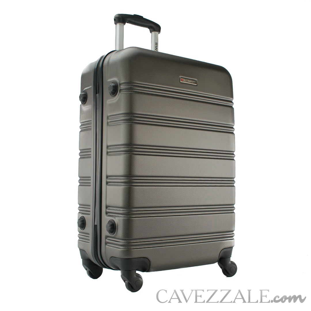 Mala de Viagem Média Swissport Abs Rígida Cinza Escuro 102723 - Cavezzale