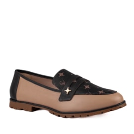 Mocassim Couro Cavezzale Floter Nude/Chocolate 103570