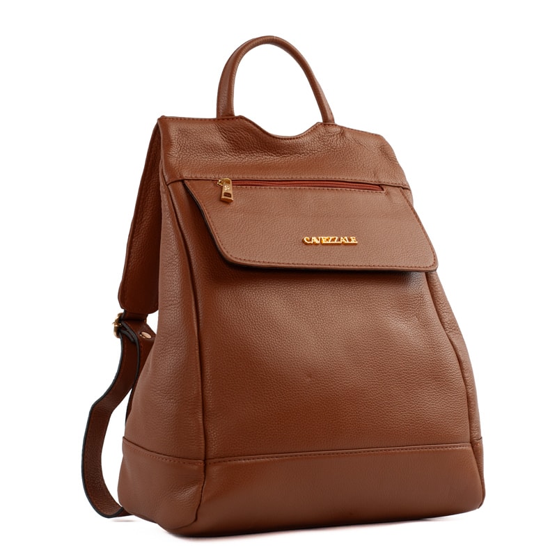 Mochila de Couro Antifurto Cavezzale Floter Caramelo 103581