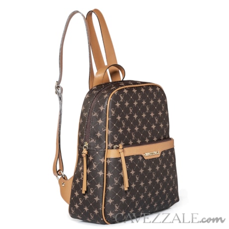 Mochila Feminina Personnalite Cavezzale Monograma Chocolate/Camel 102745
