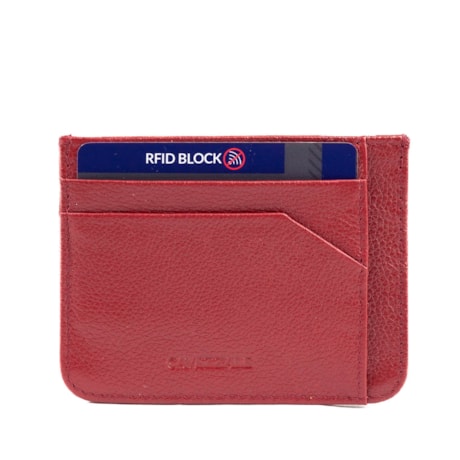 Porta Cartão de Couro Cavezzale Rfid Block Scarlat 103700