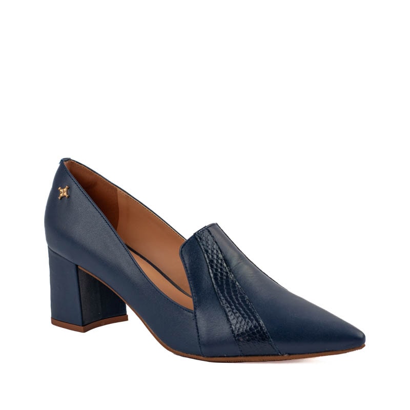 Scarpin de Couro Cavezzale Veneto Marinho 105162