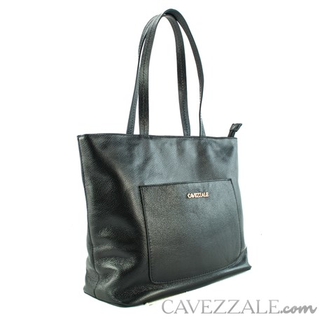 Shopping Bag de Couro Cavezzale Soft Preto 103095