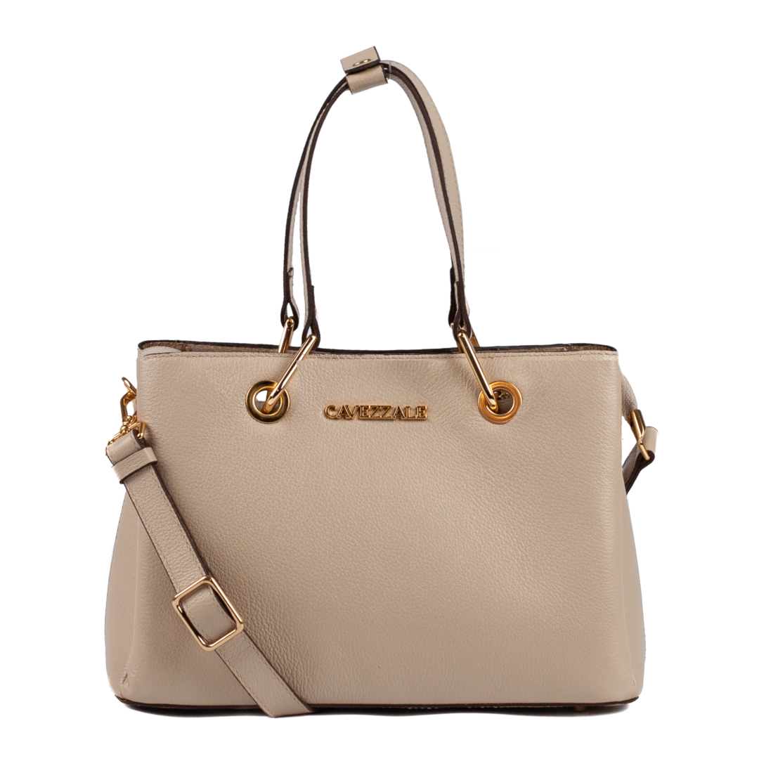 Tote Bag Média de Couro Soft Cavezzale Aveia 104763